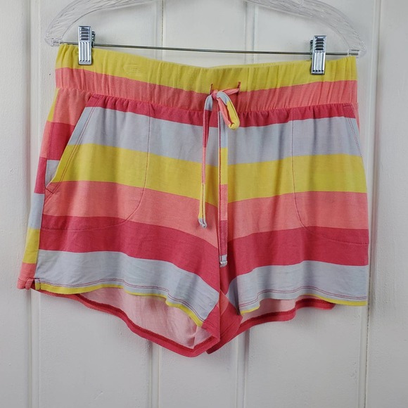 Wildfox Pants - Wildfox Sorbet Striped Lightweight Drawstring Shorts Womens Size Medium